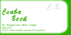csaba beck business card